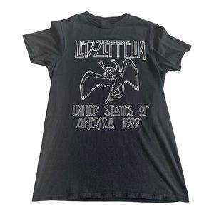Led Zeppelin Black Graphic Short Sleeve Tee